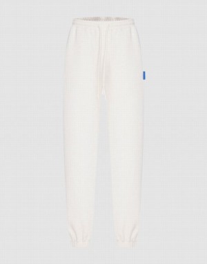 Beige Urban Revivo Elastic Waist Women's Joggers | DOFIHU-096