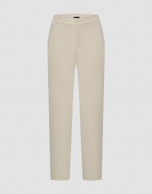 Beige Urban Revivo Knitted Carrot Fit Men's Pants | HZOYEP-768