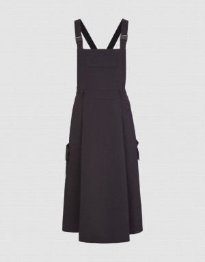 Black Urban Revivo Sleeveless A-Line Women's Dress | SLZVAB-984