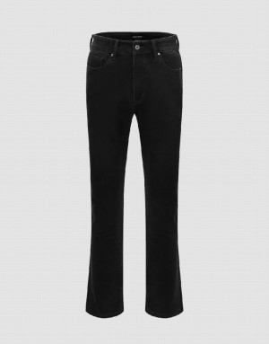 Black Urban Revivo Straight Men's Jeans | FLGYJQ-965
