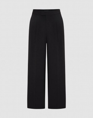 Black Urban Revivo Tailored Straight Women's Pants | LIFYTU-127