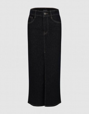 Blue Urban Revivo Skinny Straight Women's Denim Skirt | LWKDEX-249