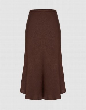 Brown Urban Revivo Midi Fishtail Women's Skirts | IEDAJL-974