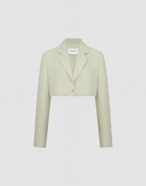 Green Urban Revivo Tailored A-Line Women's Blazers | SGNWBY-917
