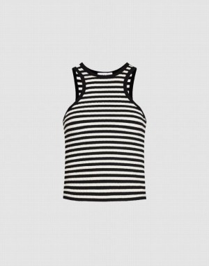 Stripes Urban Revivo Crew Neck Women's Tank Top | UWOTZY-305
