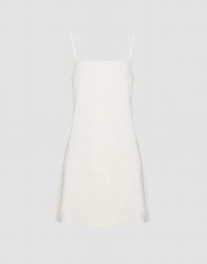 White Urban Revivo Plain Cami Women's Dress | RFICDZ-012