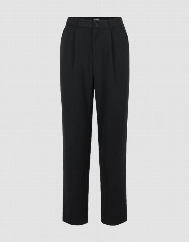 Black Urban Revivo Carrot Fit Men\'s Pants | ZGQCUY-315