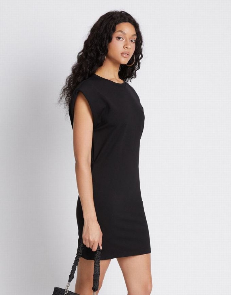 Black Urban Revivo Cut Out Back Sleeveless Women's Casual Dress | KAGZJD-437