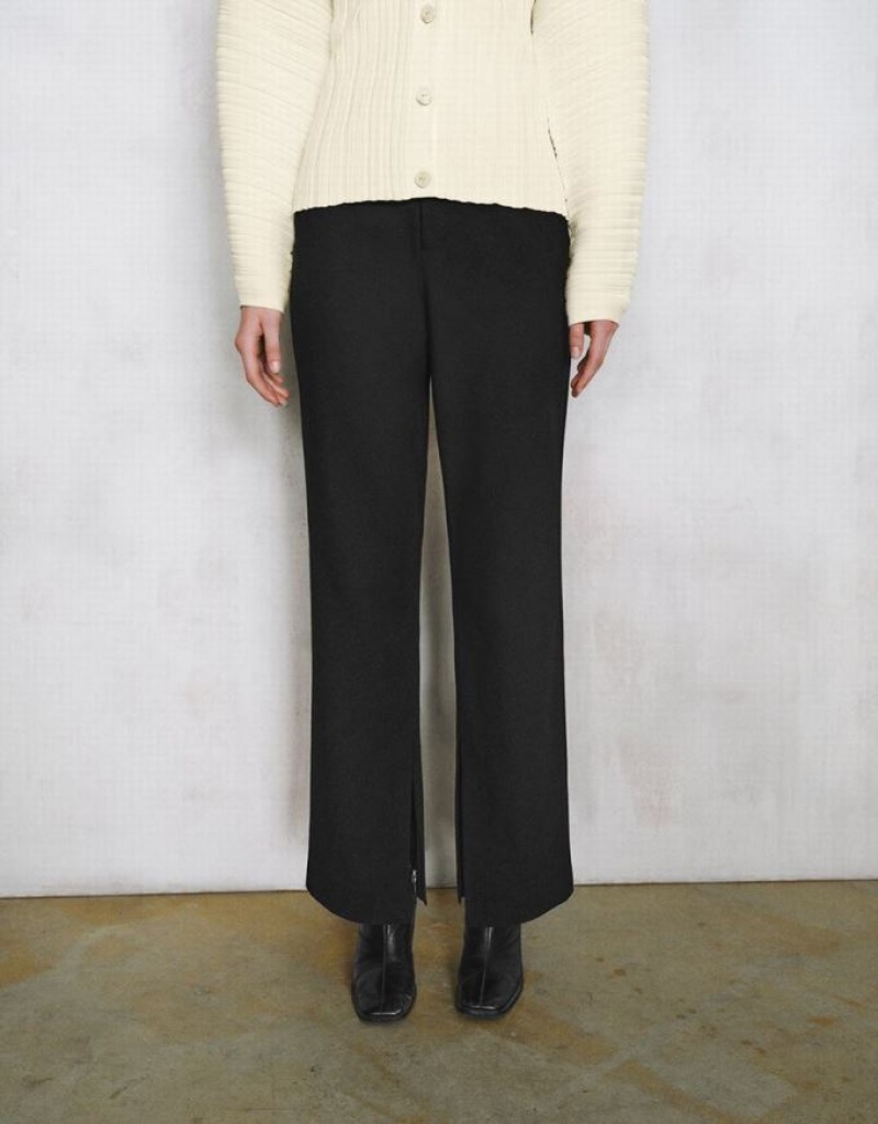Black Urban Revivo Flare Women's Pants | SOPEHJ-234