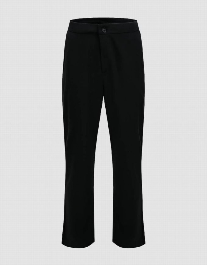 Black Urban Revivo Knitted Carrot Fit Men\'s Pants | VBHCMW-579