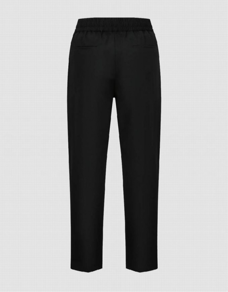 Black Urban Revivo Knitted Carrot Fit Men's Pants | NAIGJE-287