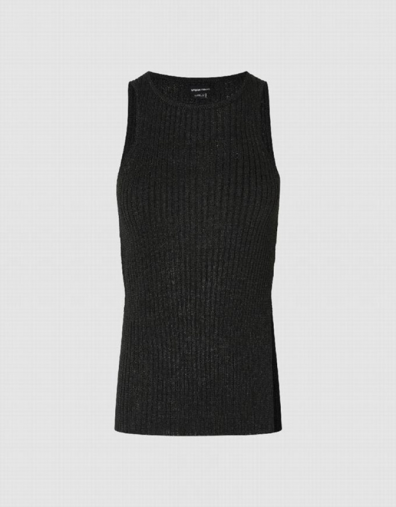 Black Urban Revivo Knitted Women\'s Cardigan | AKQHWC-705