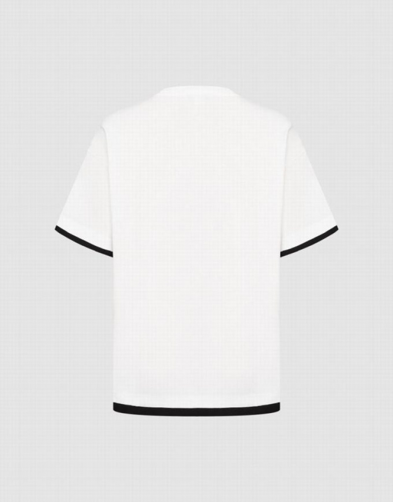 Black Urban Revivo Letter Printed Crew Neck Men's T-Shirts | XDNTCB-461