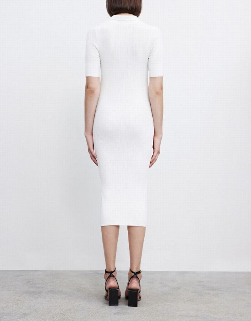 Black Urban Revivo Off-Shoulder Sleeve Collar Women's Knitted Dress | ZMSDJQ-810