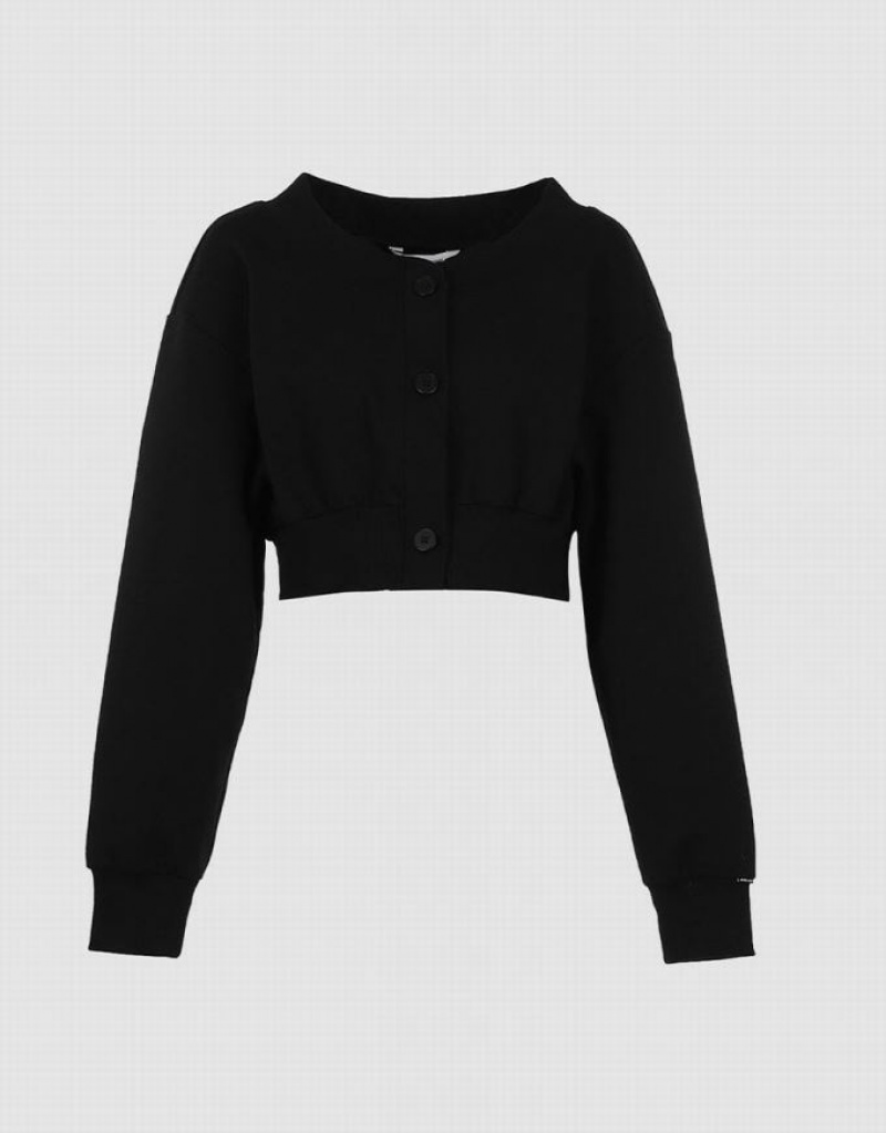 Black Urban Revivo Plain Button Front Women\'s Jacket | WSVKMX-328