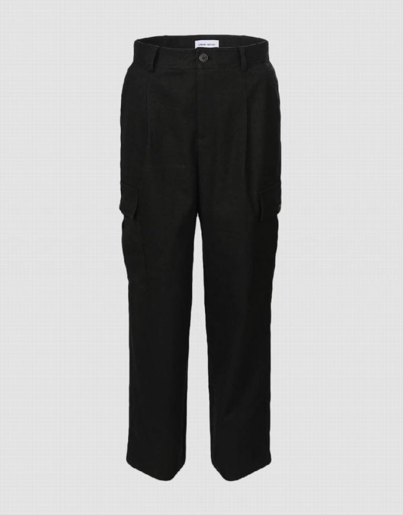 Black Urban Revivo Utility Pocket Women\'s Pants | NYWBRT-097