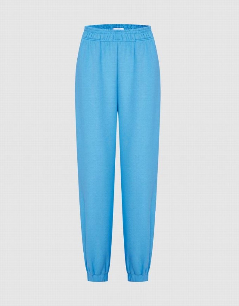 Blue Urban Revivo Elastic Waist Women\'s Joggers | PFBYVU-703
