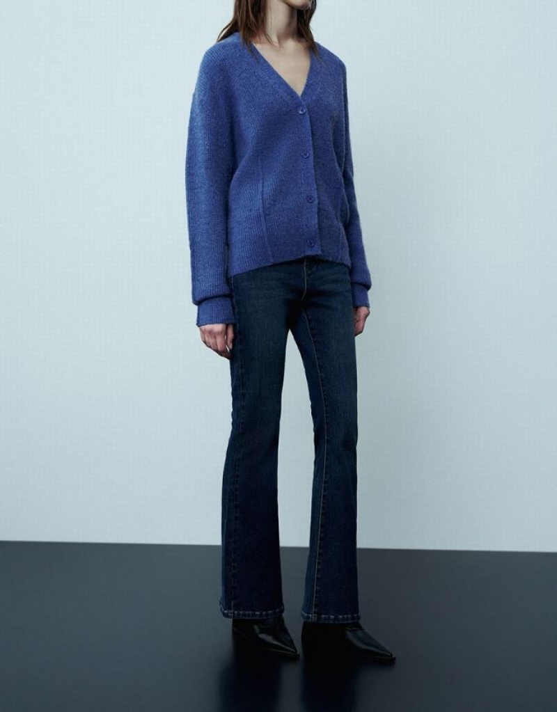 Blue Urban Revivo Flare Women's Jeans | JBWQIS-471