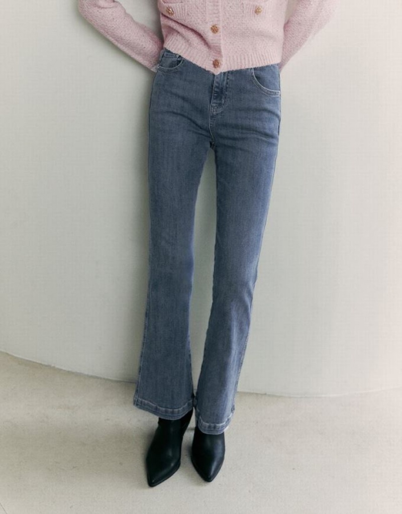 Blue Urban Revivo Flare Women's Jeans | TUEKRH-358