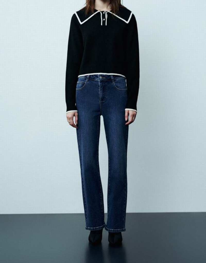 Blue Urban Revivo Skinny Straight Women's Jeans | ZEGMVC-641
