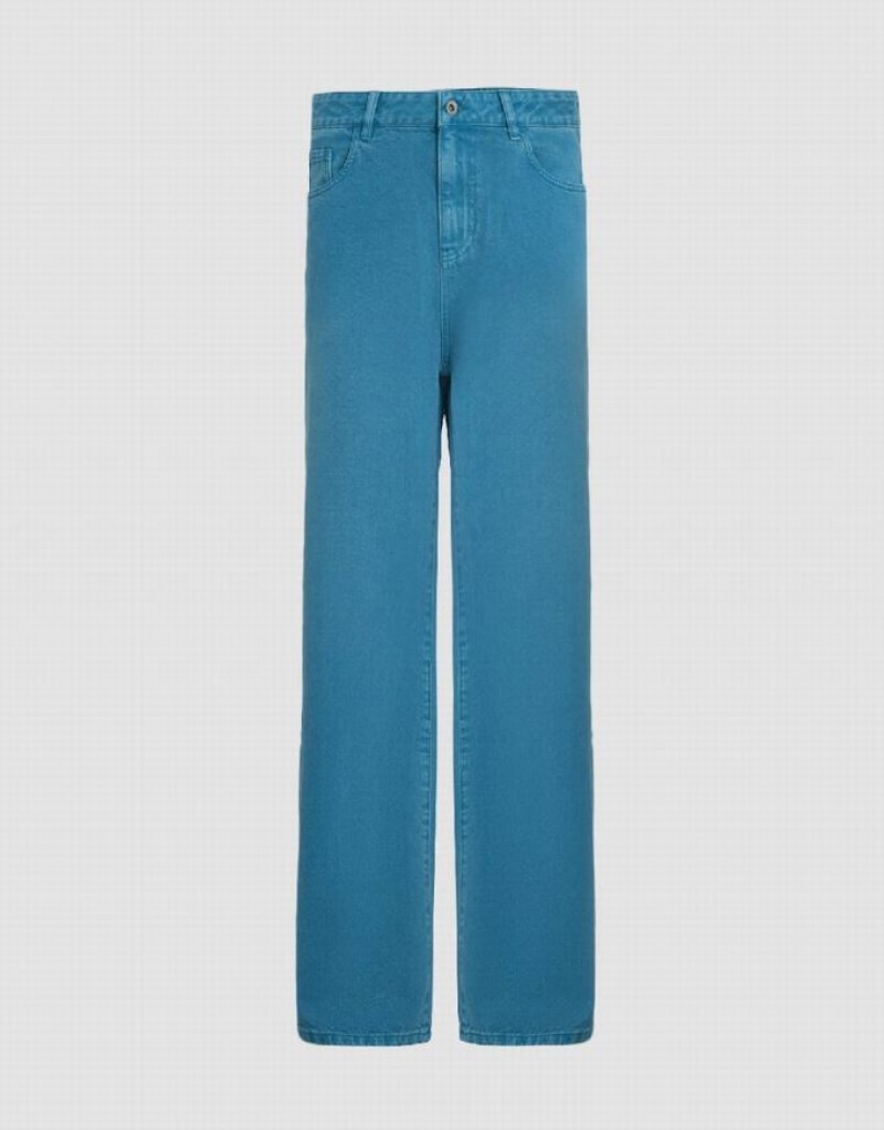 Blue Urban Revivo Straight Women\'s Jeans | LDMNYW-890
