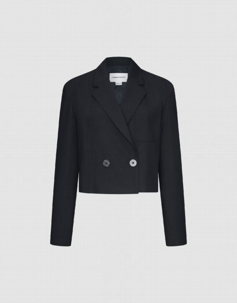 Blue Urban Revivo Tailored Notch Lapel Women's Blazers | LZDAPJ-789