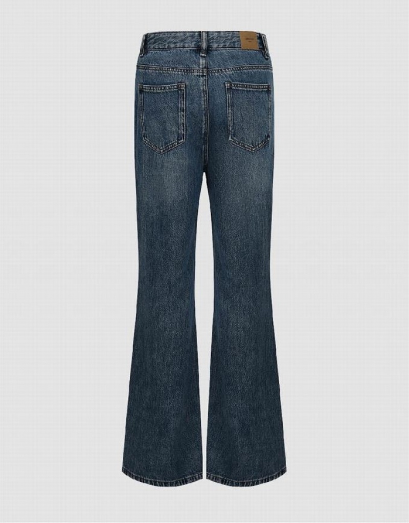 Blue Urban Revivo Wide-Leg Women's Jeans | UGFQVY-264