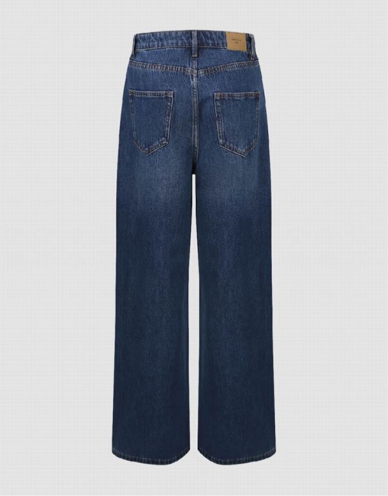 Blue Urban Revivo Wide-Leg Women's Jeans | MGWLDV-901