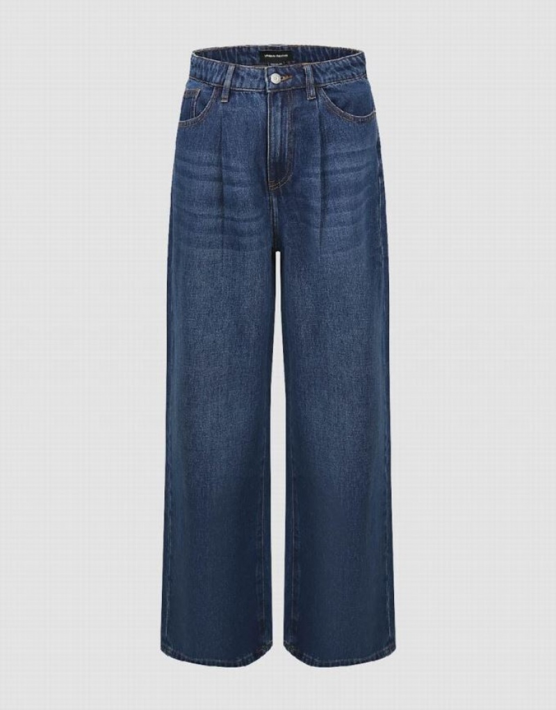 Blue Urban Revivo Wide-Leg Women\'s Jeans | MGWLDV-901