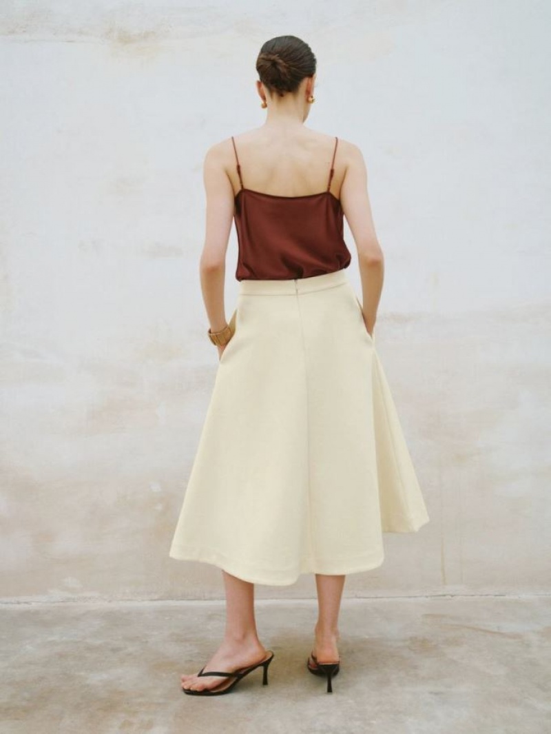 Brown Urban Revivo Cowl Neck Women's Camisole | IXMVQK-873