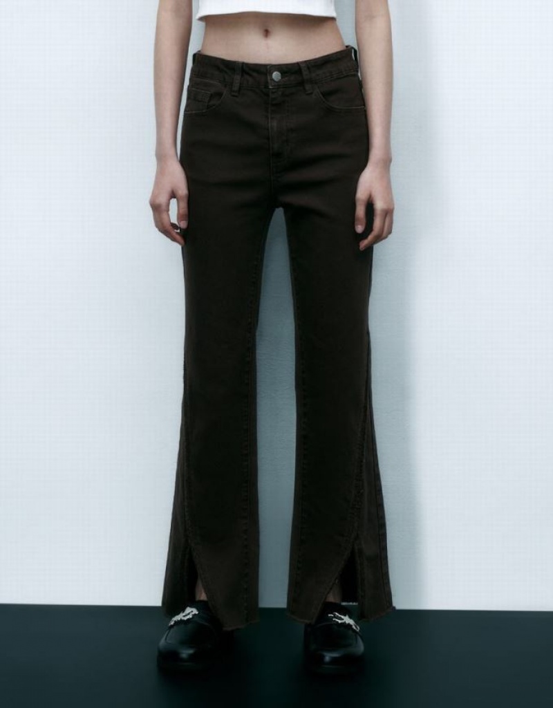 Brown Urban Revivo Flare Women's Jeans | CENKFB-975