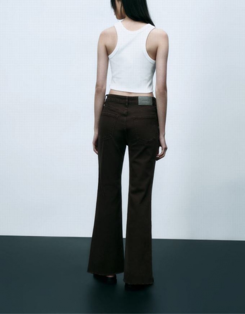 Brown Urban Revivo Flare Women's Jeans | CENKFB-975