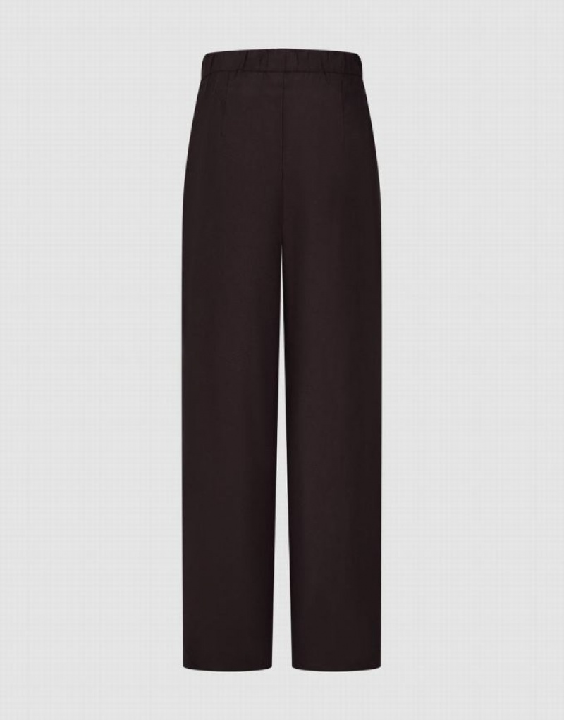 Brown Urban Revivo Loose Wide-Leg Women's Pants | IALWMR-065