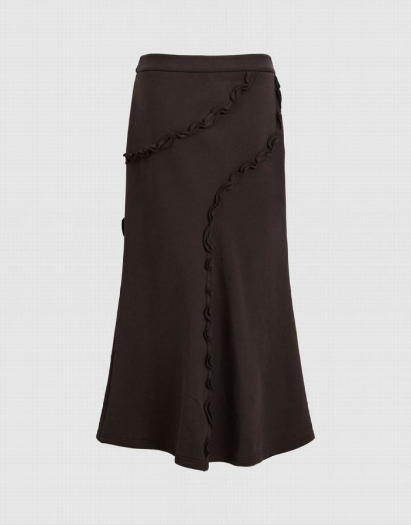 Brown Urban Revivo Midi Fishtail Women's Skirts | LNUXZR-261