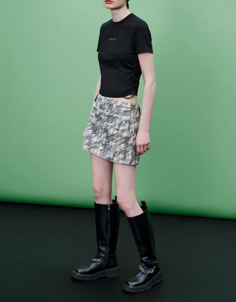 Camo Urban Revivo Printed Mini Straight Women's Skirts | HXROZM-934