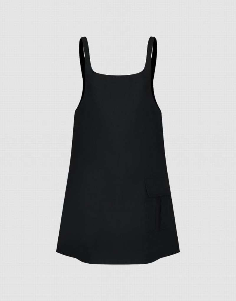 Dark Blue Urban Revivo Sleeveless U Neck A-Line Women's Dress | MDCJLQ-791
