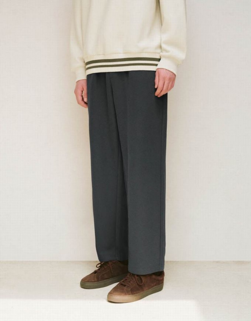 Dark Grey Urban Revivo Drawstring Waist Carrot Fit Men's Pants | ICNRKU-573