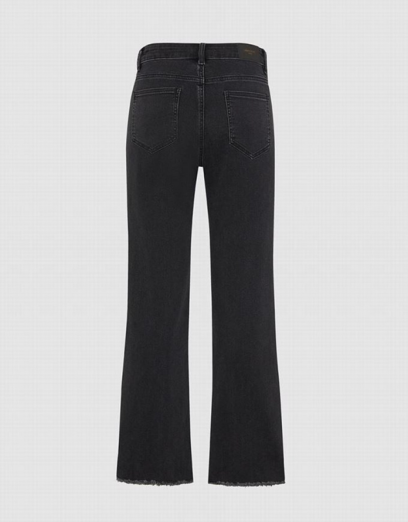 Dark Grey Urban Revivo Raw Hem Straight Women's Jeans | YISVLC-073