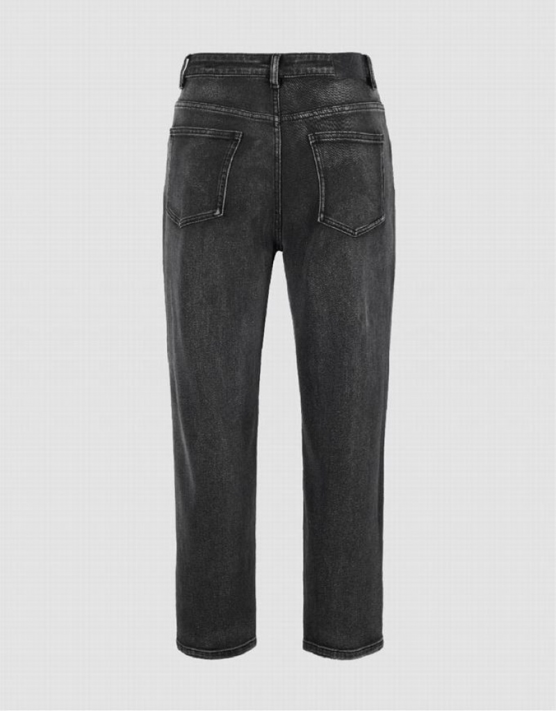 Dark Grey Urban Revivo Straight Men's Jeans | EXJRWN-702
