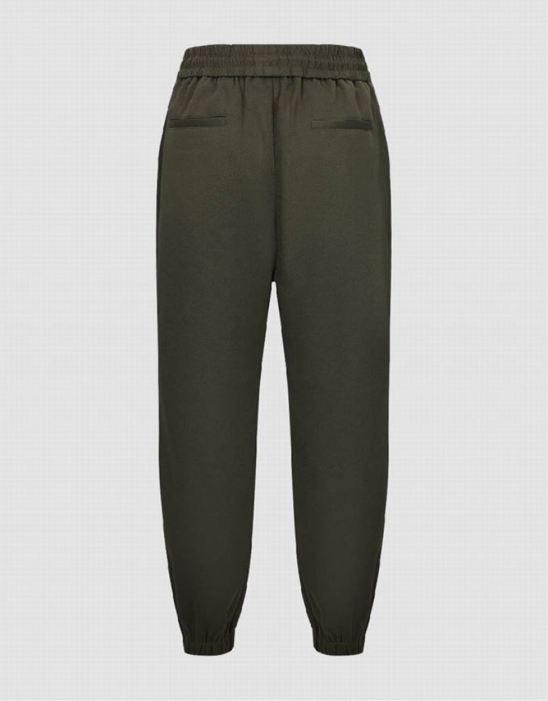 Green Urban Revivo Drawstring Waist Men's Joggers | PSRUTV-417