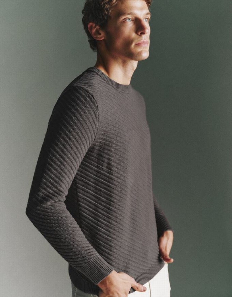 Green Urban Revivo Knitted Men's Cardigan | HZTCFA-713