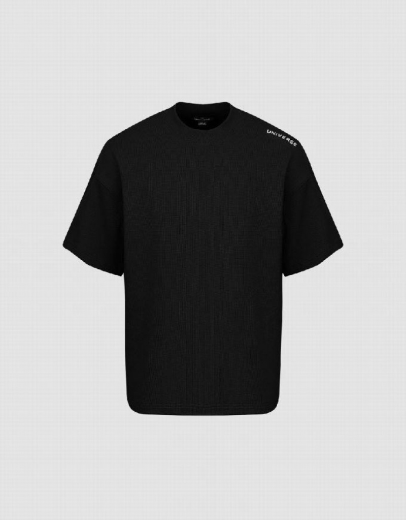 Green Urban Revivo Loose Knitted Men's T-Shirts | AYITMR-593