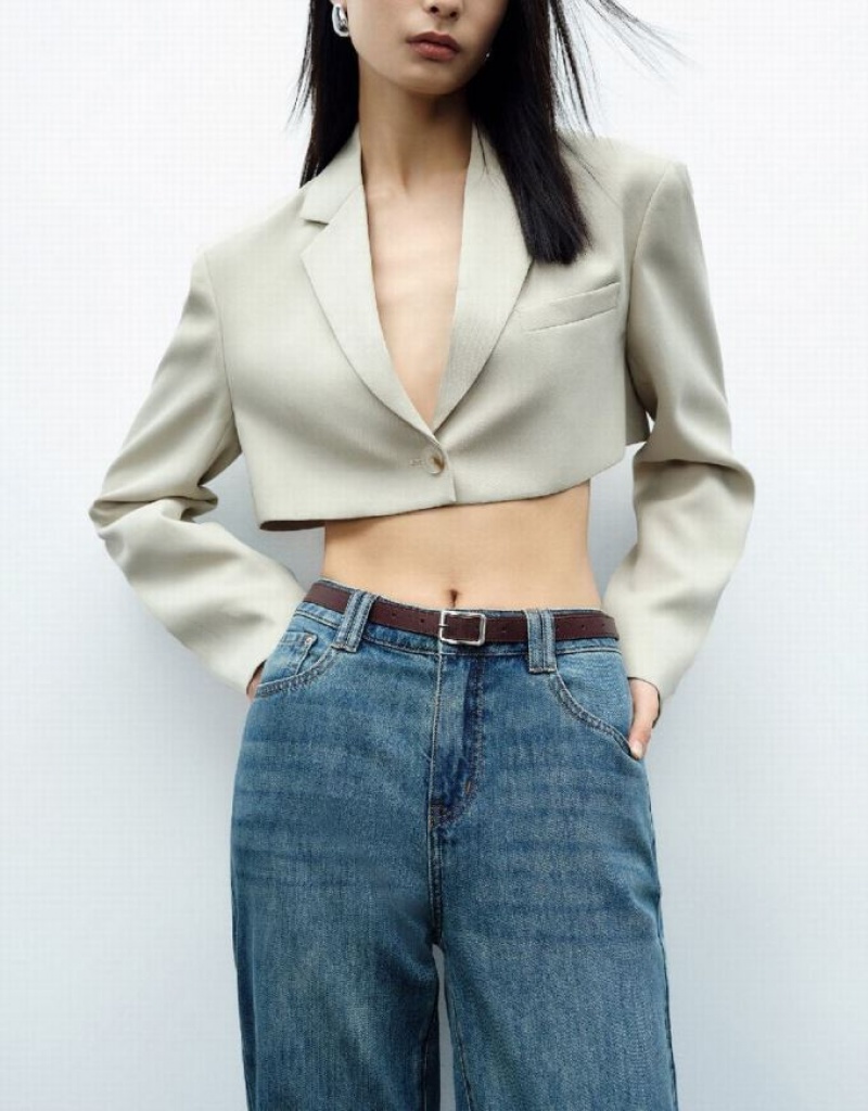 Green Urban Revivo Tailored A-Line Women's Blazers | SGNWBY-917