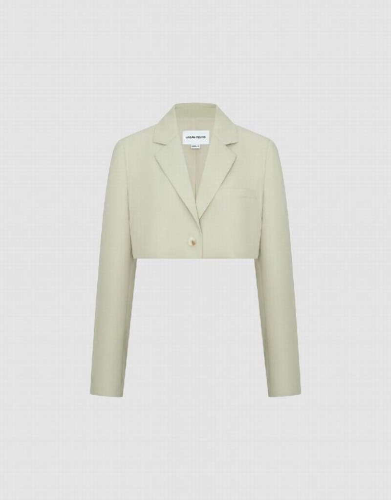 Green Urban Revivo Tailored A-Line Women\'s Blazers | SGNWBY-917