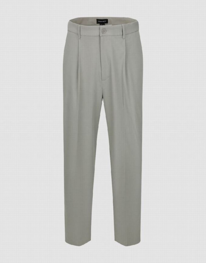 Grey Urban Revivo Carrot Fit Men\'s Pants | ICRWJO-412