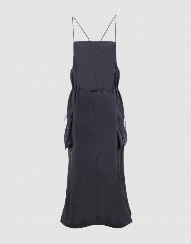 Grey Urban Revivo Drawstring Waist A-Line Cami Women's Dress | RSTVAG-234