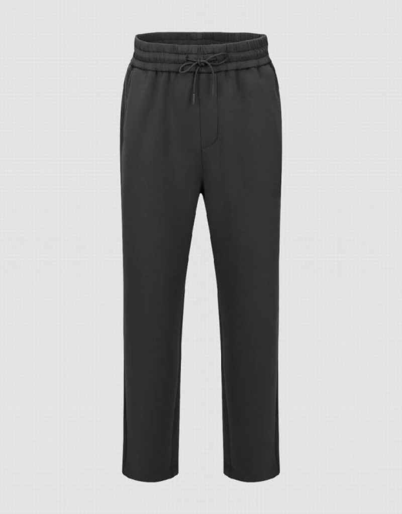 Grey Urban Revivo Drawstring Waist Carrot Fit Men\'s Pants | YOKFUB-257