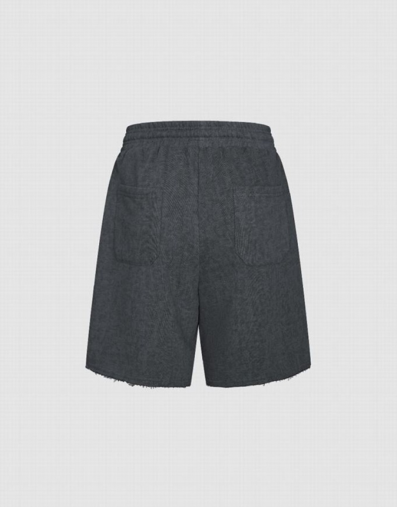 Grey Urban Revivo Drawstring Waist Cut-Out Women's Shorts | MWEVQA-257