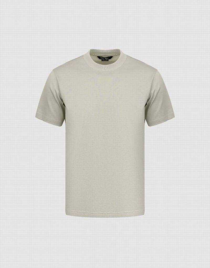 Grey Urban Revivo Drop Shoulder Sleeve Crew Neck Men\'s T-Shirts | XSHKGU-571
