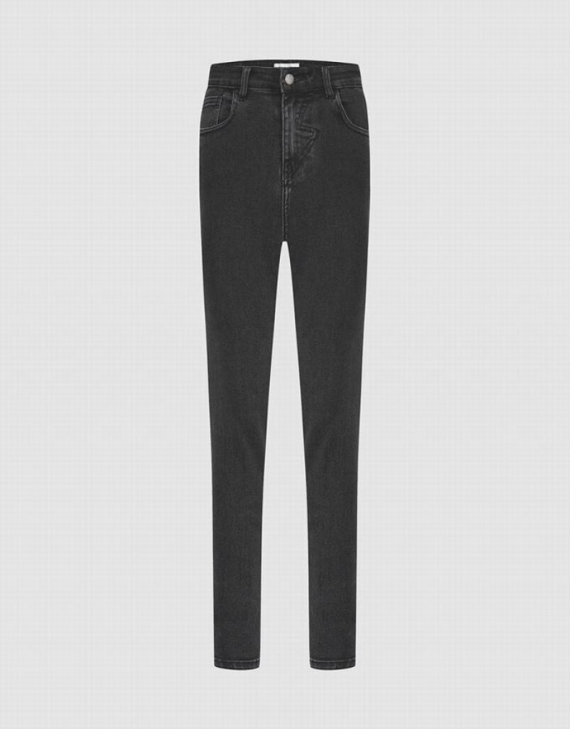 Grey Urban Revivo Mid Waist Skinny Women\'s Jeans | OXILKA-582